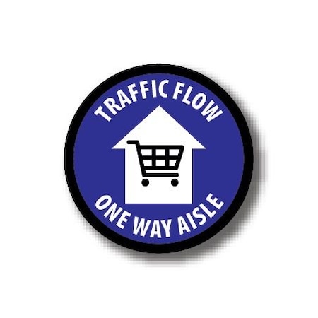 Ergomat 30in CIRCLE SIGNS Traffic Flow One Way Aisle DSV-SIGN 900 #3956 -UEN